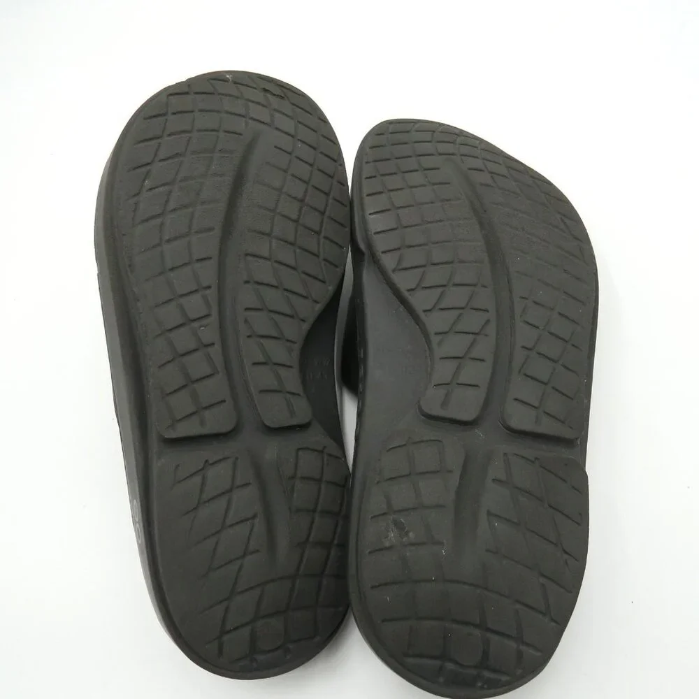OOFOS Slide Sandals Mens Size 10 Womens 12 Black OOahh Recovery Foam‎ Comfort